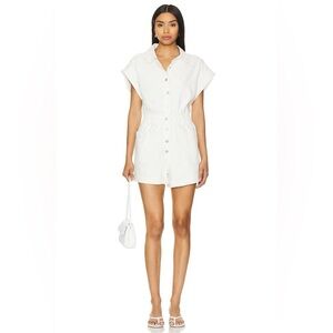 BlankNYC White Denim Button Up Romper